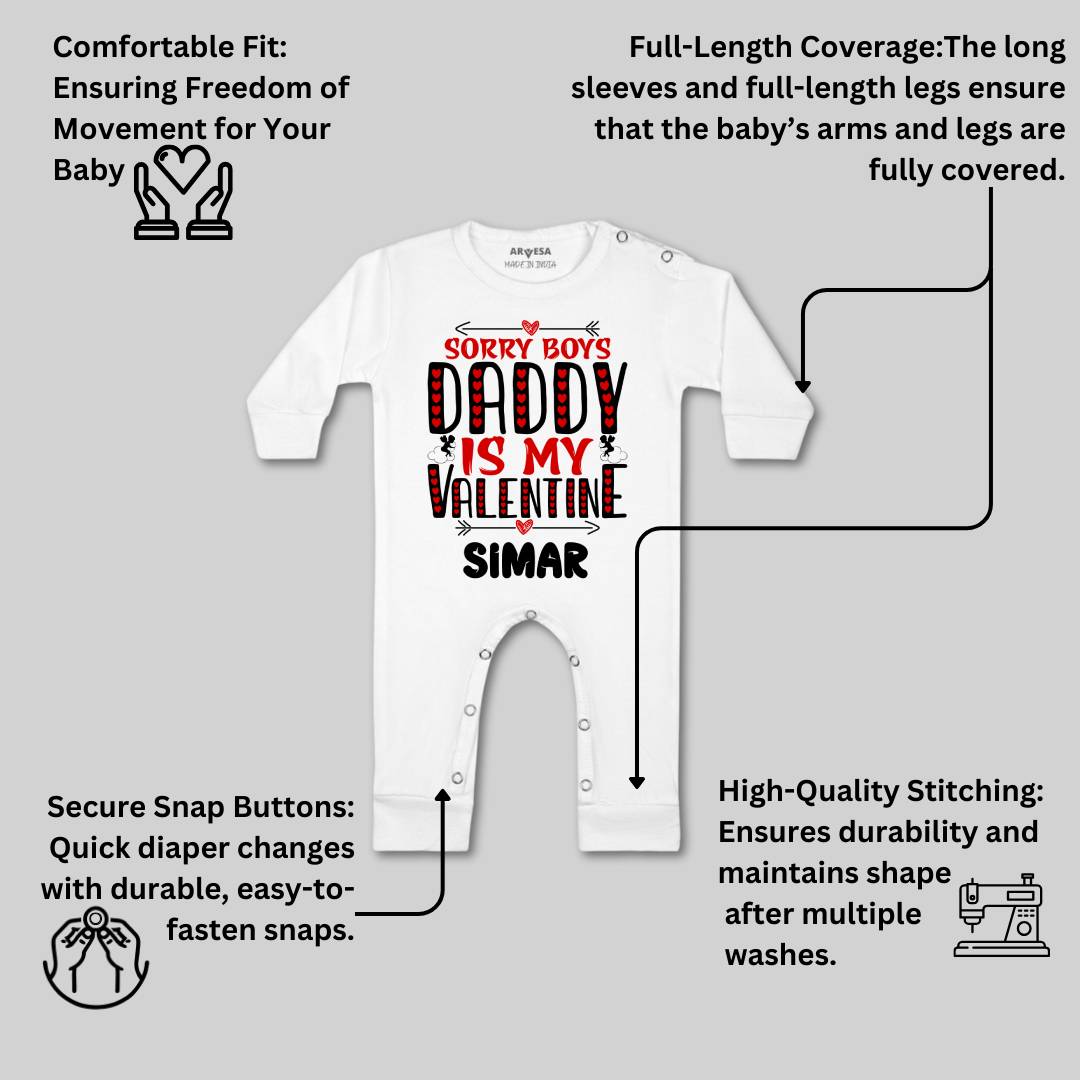 Arvesa Sorry Boys Daddy Is My Valentine Baby Boy & Girl Dress