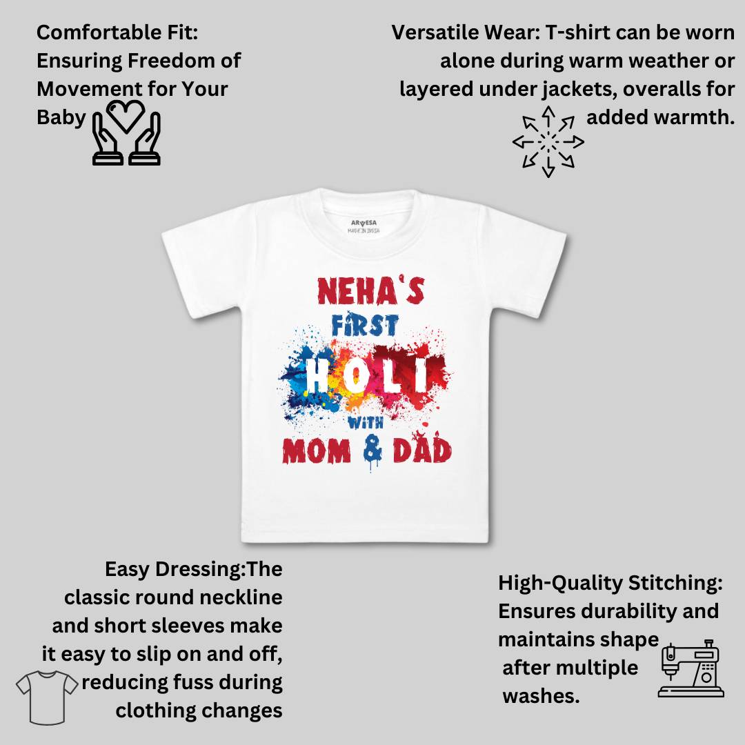 Arvesa My First Holi Baby Boy & Girl Dress