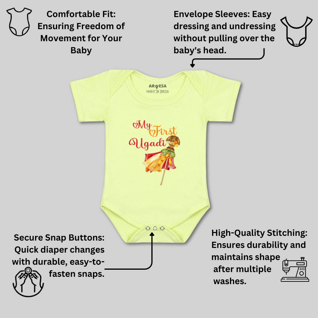 Arvesa Design-782 Ugadi My First Baby Boy and Baby Girl Dress .