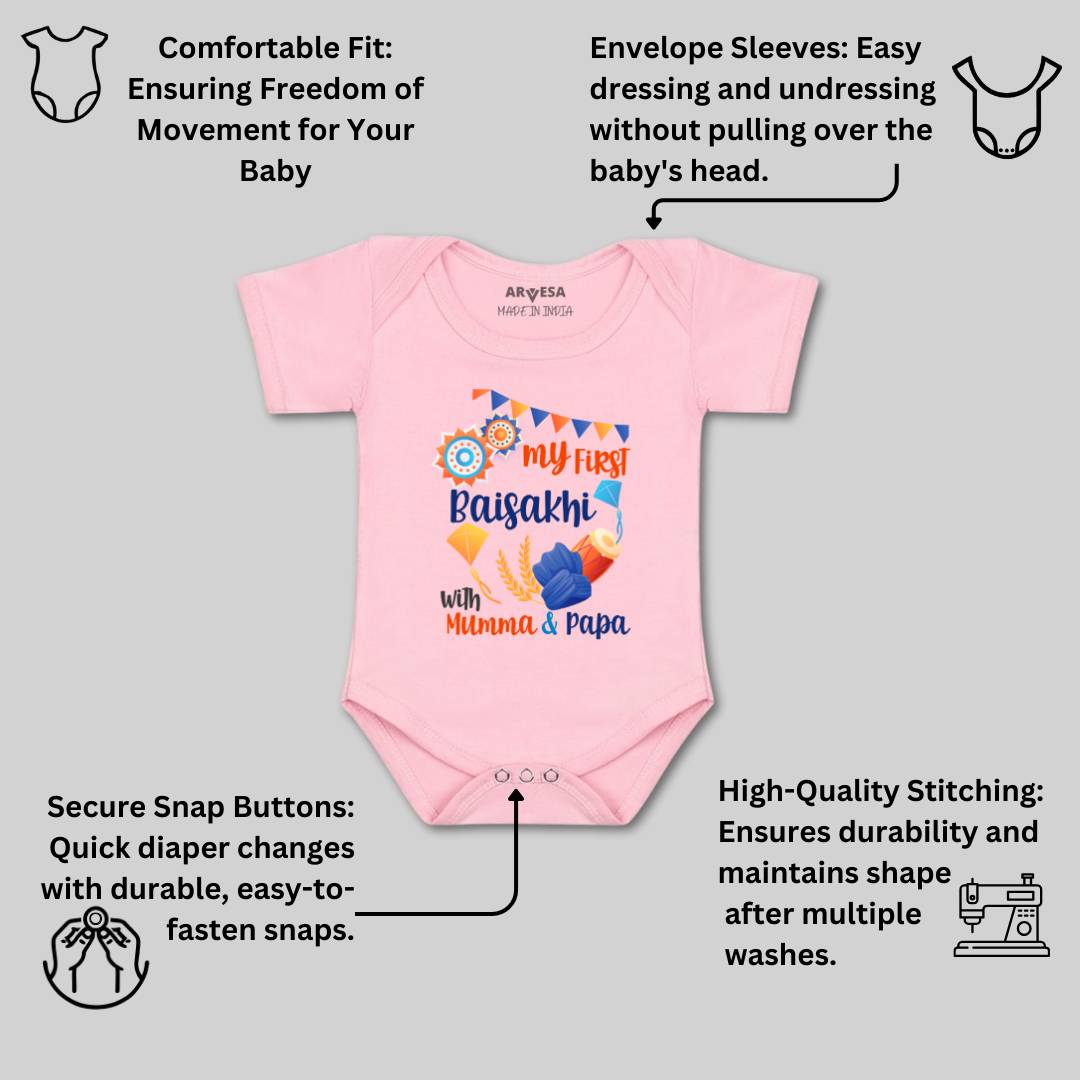 Arvesa Design-835 Baisakhi My First Baby Boy and Baby Girl Dress .