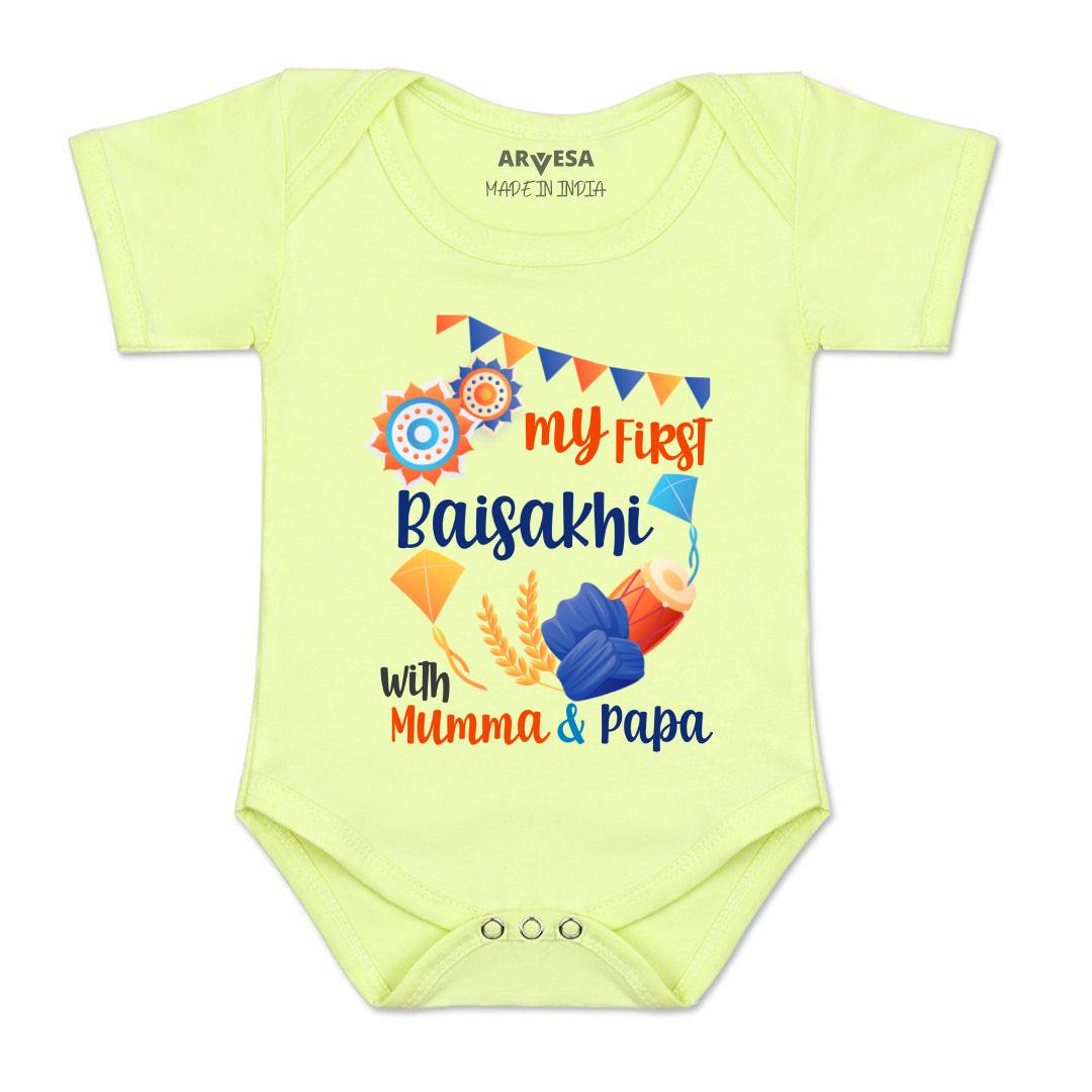 Arvesa Design-835 Baisakhi My First Baby Boy and Baby Girl Dress .