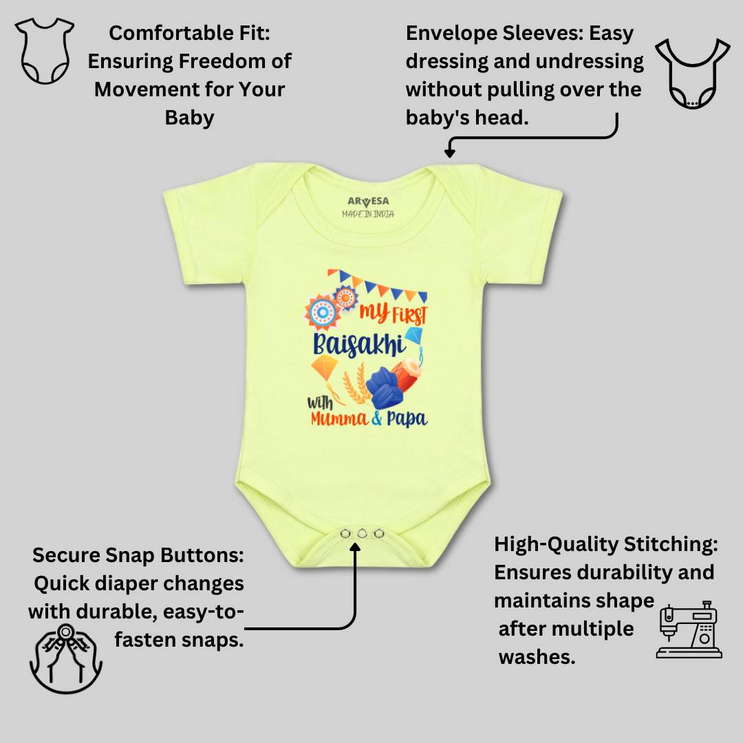 Arvesa Design-835 Baisakhi My First Baby Boy and Baby Girl Dress .