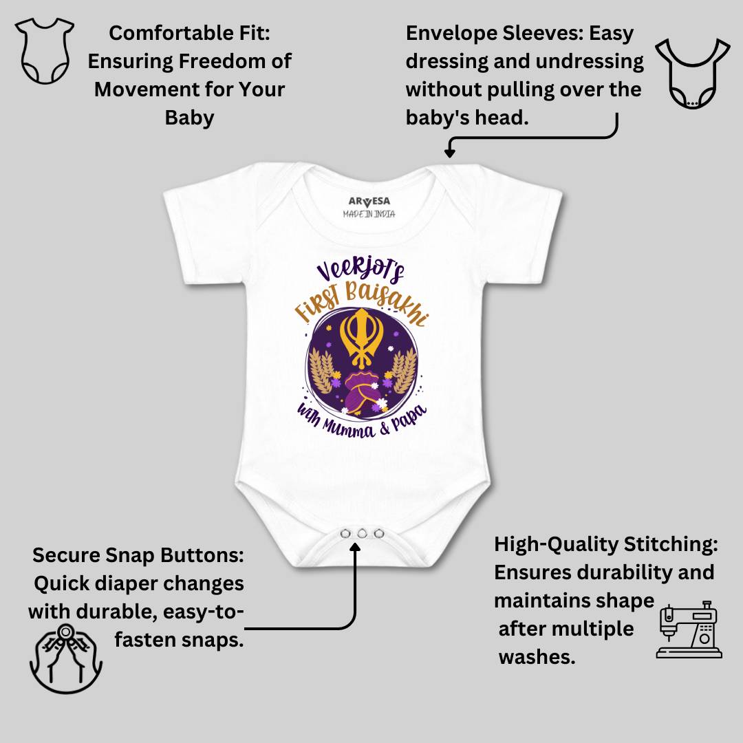 Arvesa My First Baisakhi Baby Boy & Girl Dress