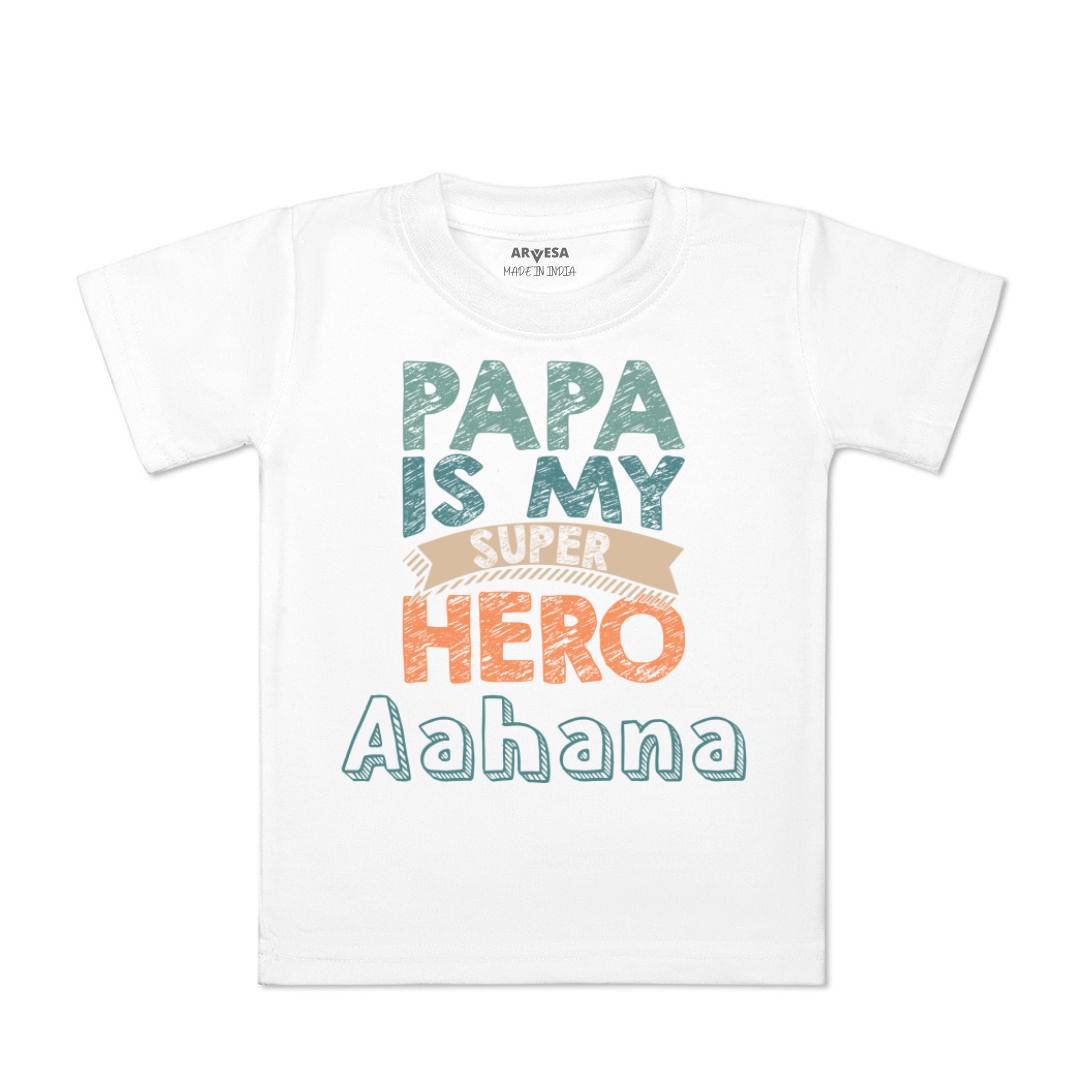 Arvesa Papa Is My Super Hero Baby Boy & Girl Dress
