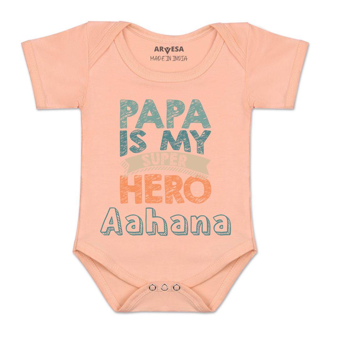Arvesa Papa Is My Super Hero Baby Boy & Girl Dress