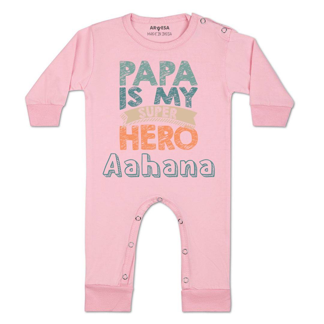 Arvesa Papa Is My Super Hero Baby Boy & Girl Dress