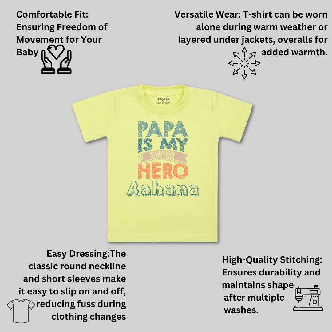 Arvesa Papa Is My Super Hero Baby Boy & Girl Dress