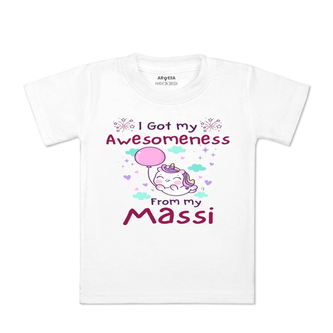 Arvesa I Got Awesomeness From Maasi Design-915 White 0-3 Months Jumpsuit for Baby Boy & Girl dress .