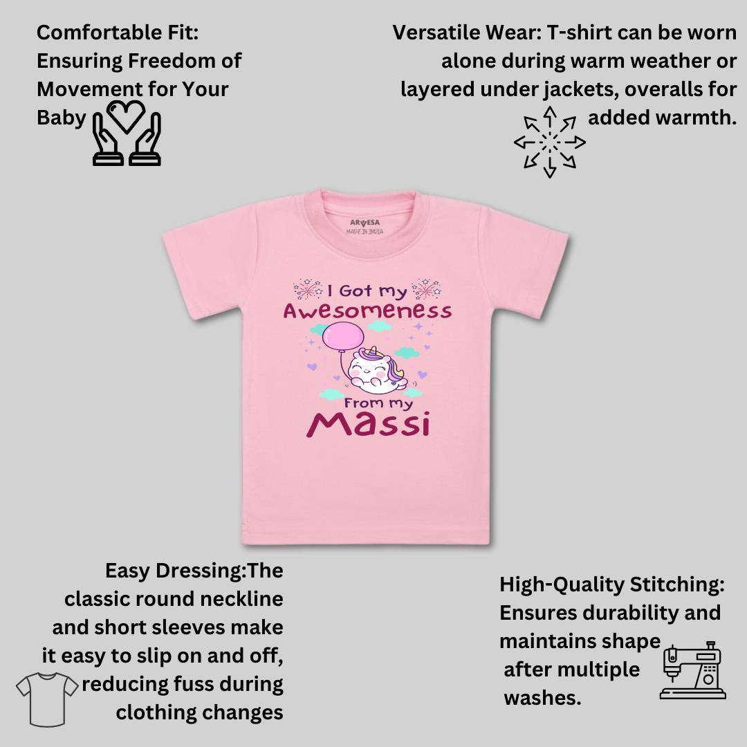 Arvesa I Got Awesomeness From Maasi Design-915 White 0-3 Months Jumpsuit for Baby Boy & Girl dress .