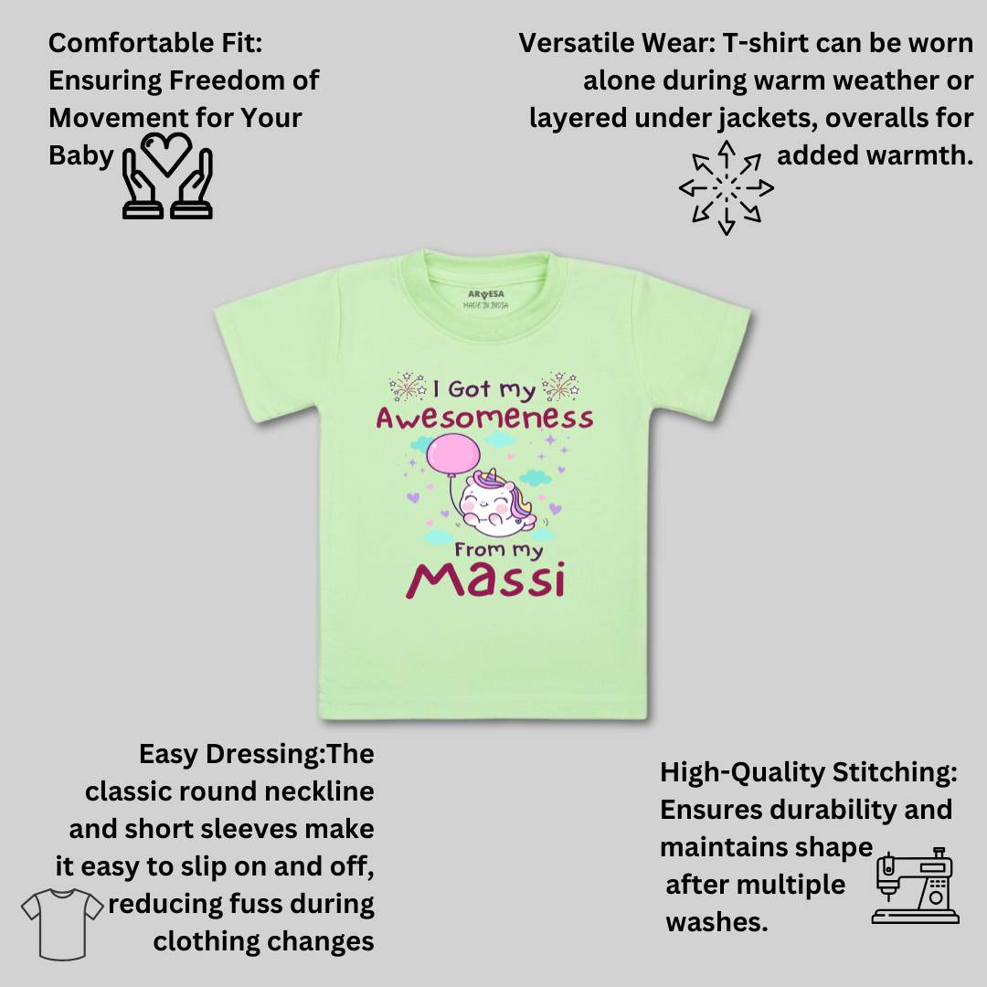Arvesa I Got Awesomeness From Maasi Design-915 White 0-3 Months Jumpsuit for Baby Boy & Girl dress .