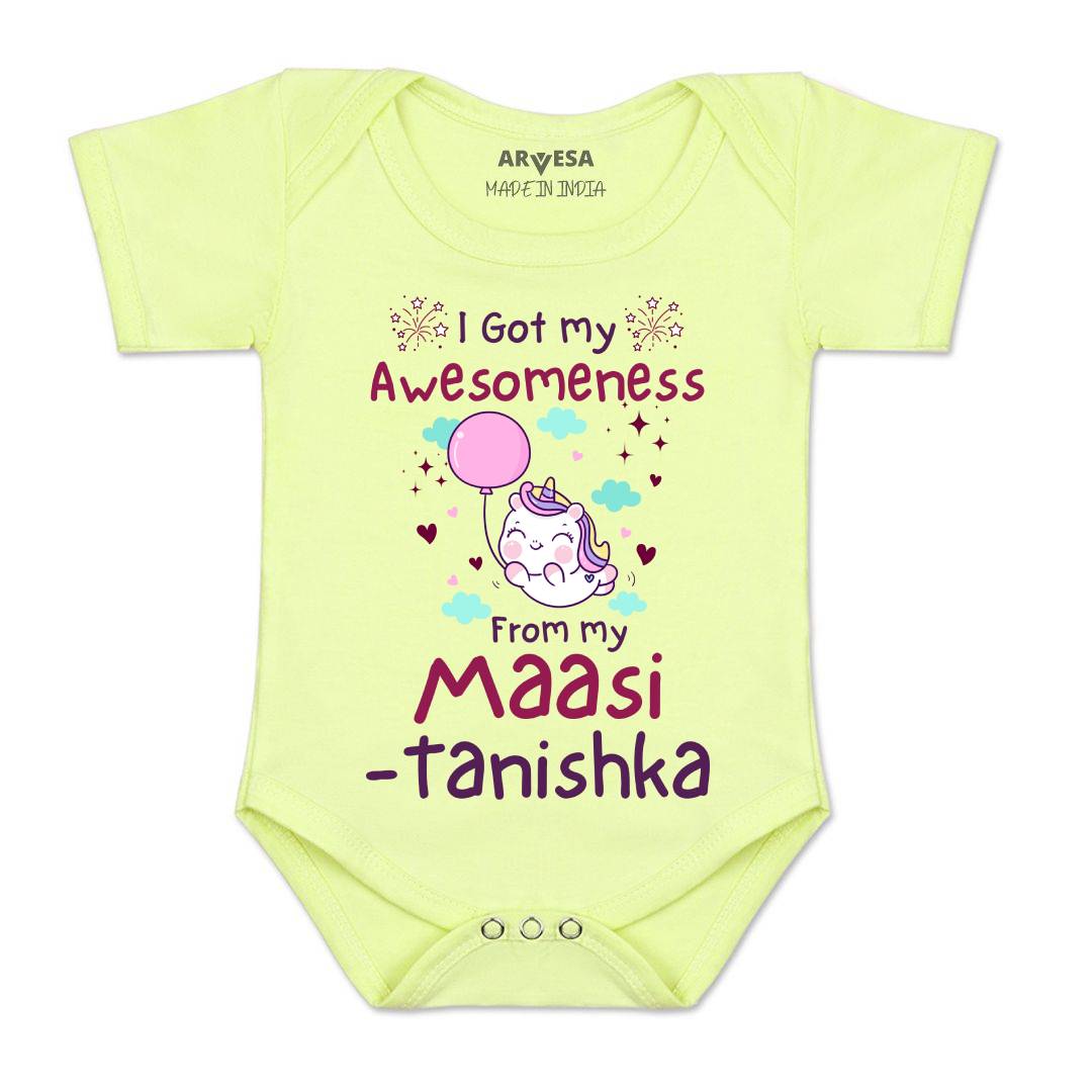 Arvesa I Got Awesomeness From Maasi Baby Boy & Girl Dress