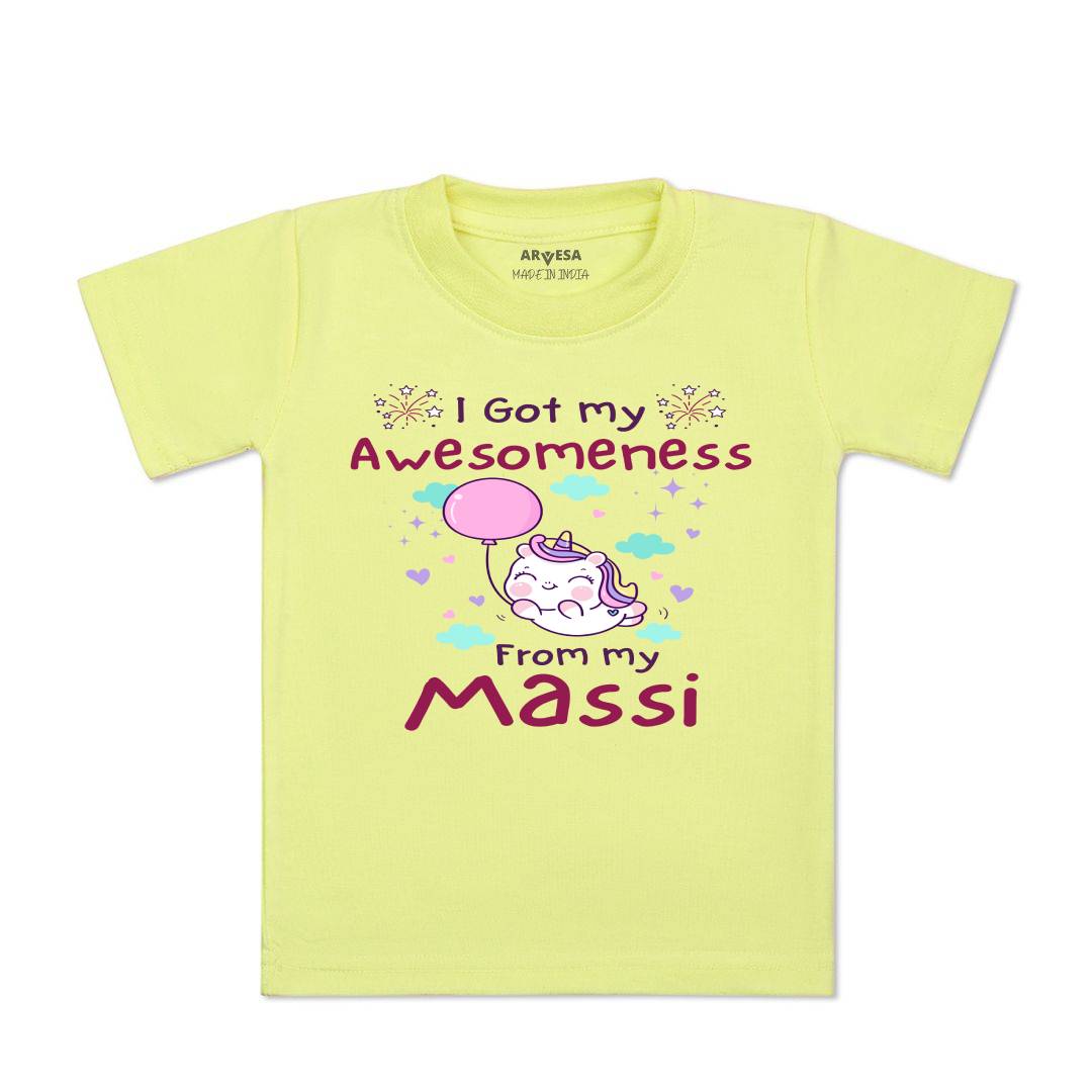 Arvesa I Got Awesomeness From Maasi Design-915 White 0-3 Months Jumpsuit for Baby Boy & Girl dress .