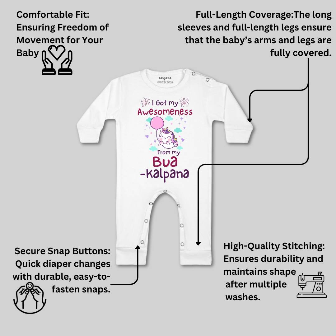 Arvesa I Got Awesomeness From Bua Baby Boy & Girl Dress