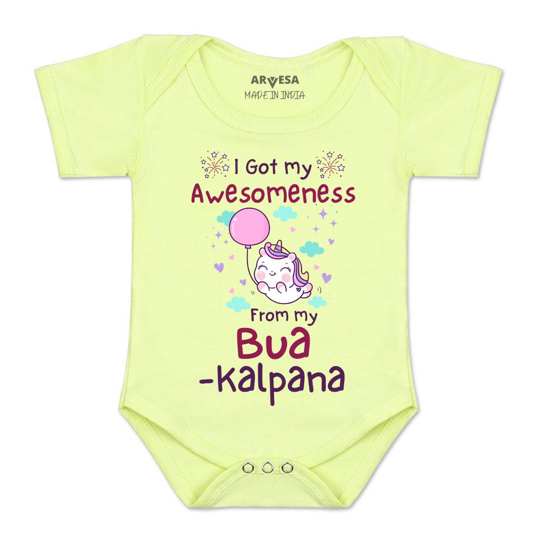 Arvesa I Got Awesomeness From Bua Baby Boy & Girl Dress