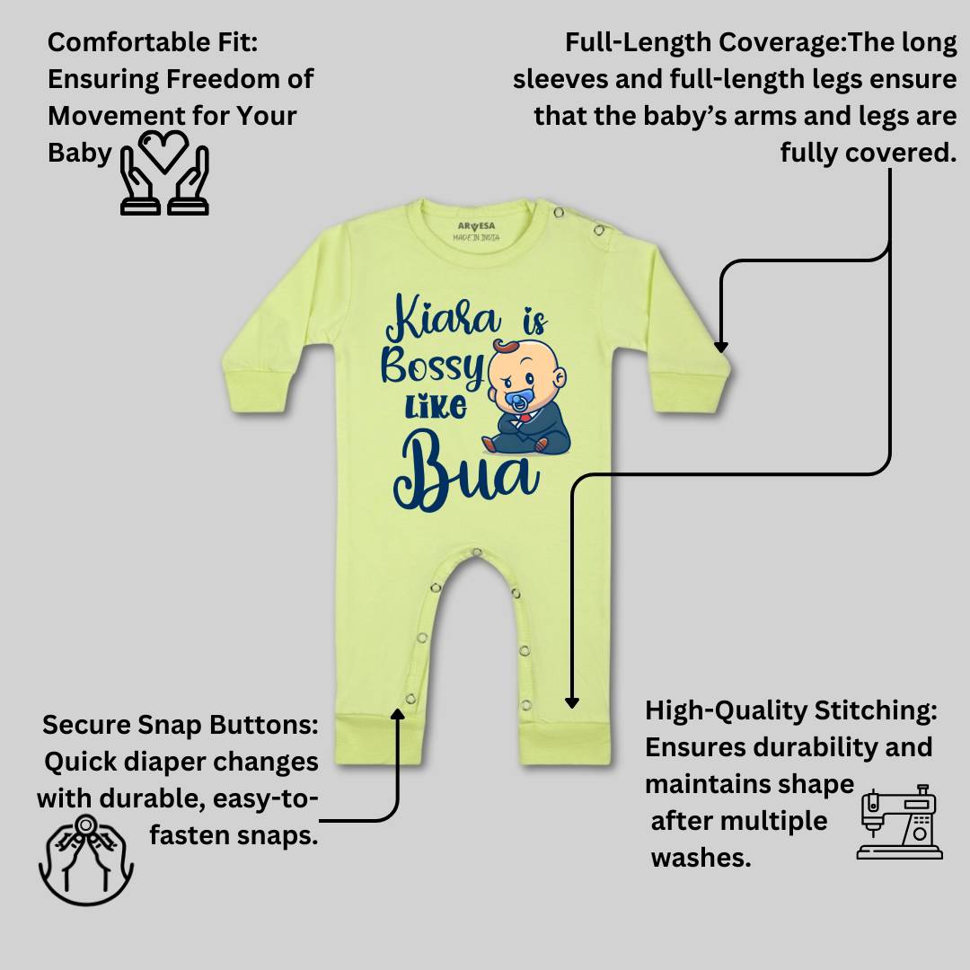 Arvesa Bossy Like My Bua Baby Boy & Girl Dress