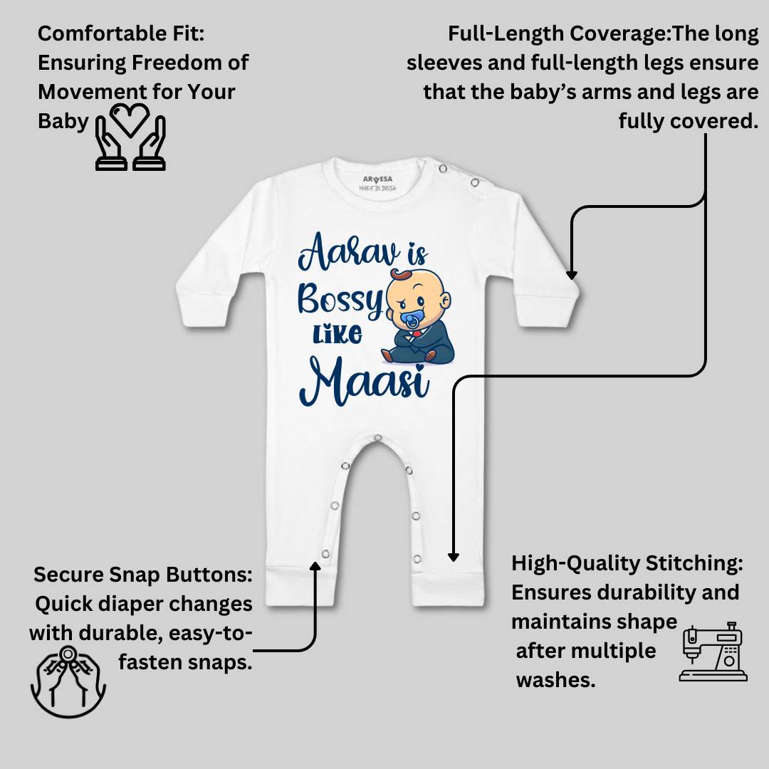 Arvesa Bossy Like My Maasi Baby Boy & Girl Dress