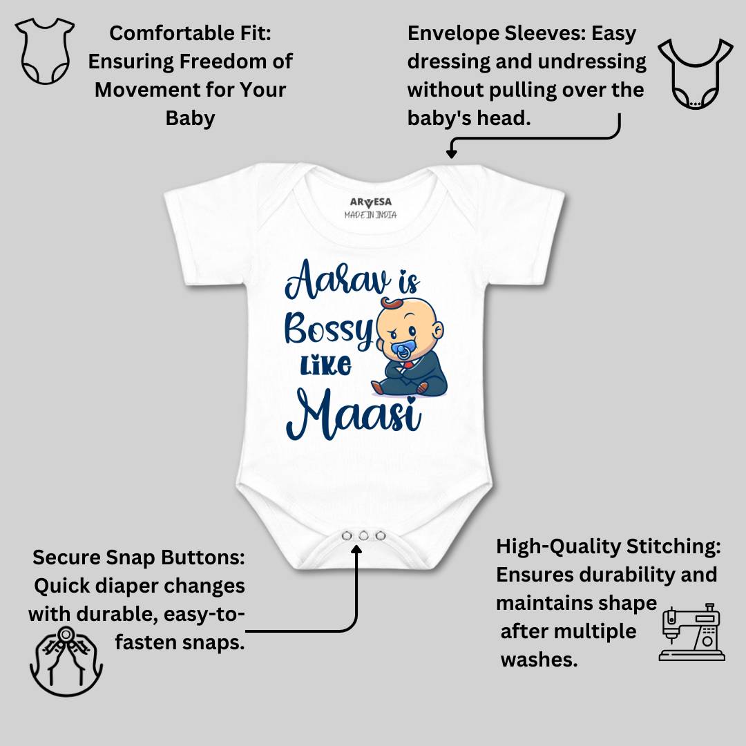 Arvesa Bossy Like My Maasi Baby Boy & Girl Dress