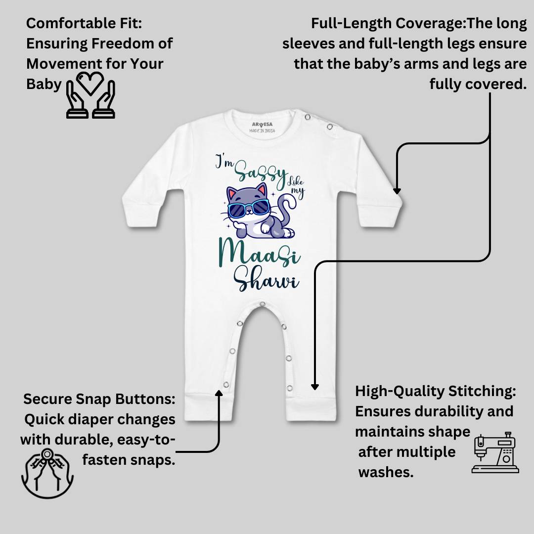 Arvesa I Am Sassy Like My Bua Baby Boy & Girl Dress