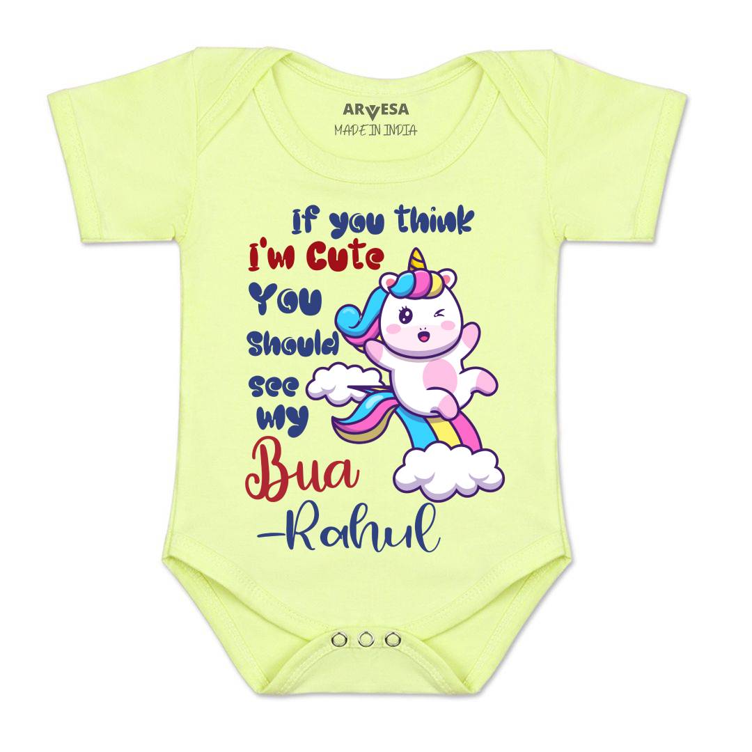 Arvesa I Am Cute You Should See My Bua Baby Boy & Girl Dress