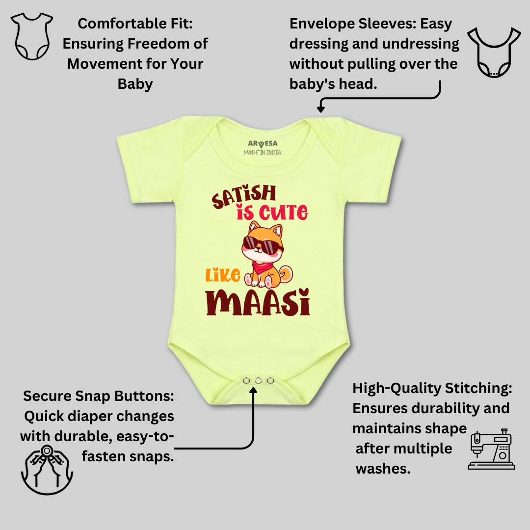 Arvesa Cute Like My Maasi Baby Boy & Girl Dress