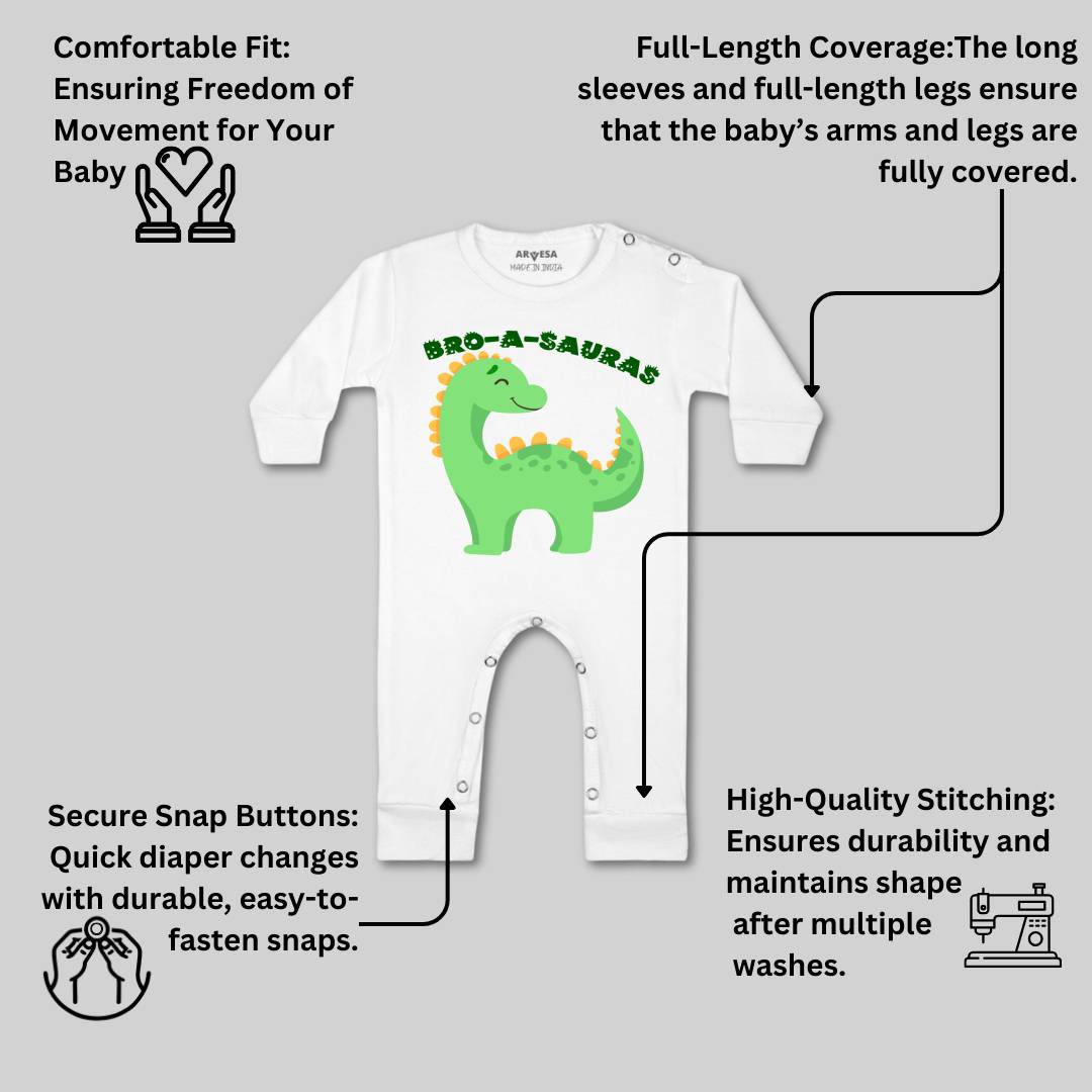 Arvesa Bro A Sauras Design-990 White 0-3 Months Jumpsuit for Baby Boy & Girl dress .