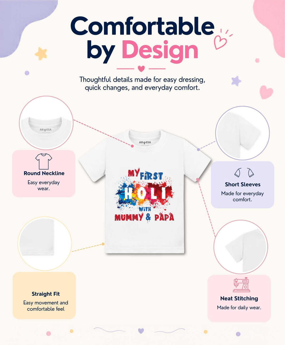 No | My First Holi with Mummy & Papa - T-shirt