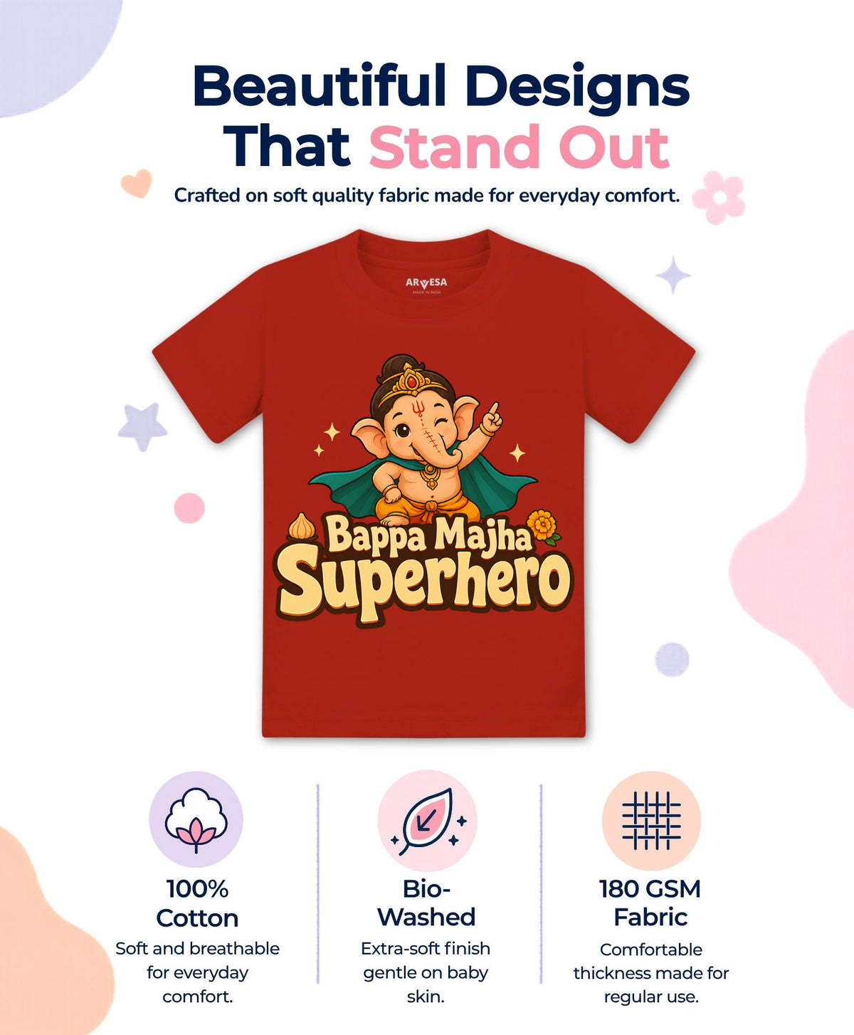 Bappa Majha Superhero Devotional - T-shirt