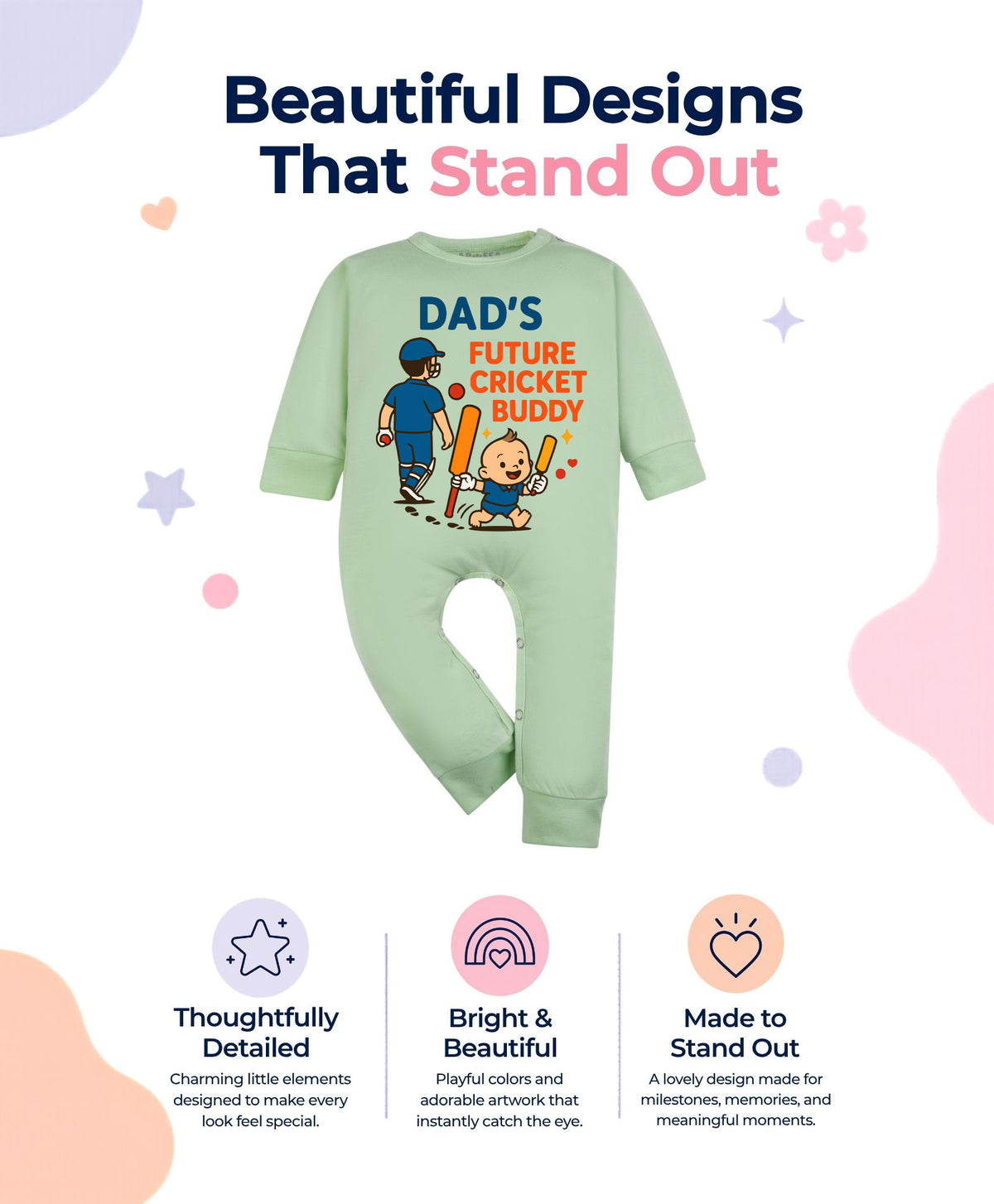 No | Dad's Future Cricket Buddy - Jumpsuit