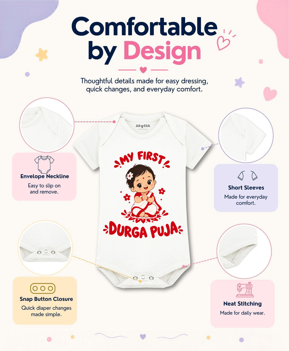 No | My First Durga Puja - Romper