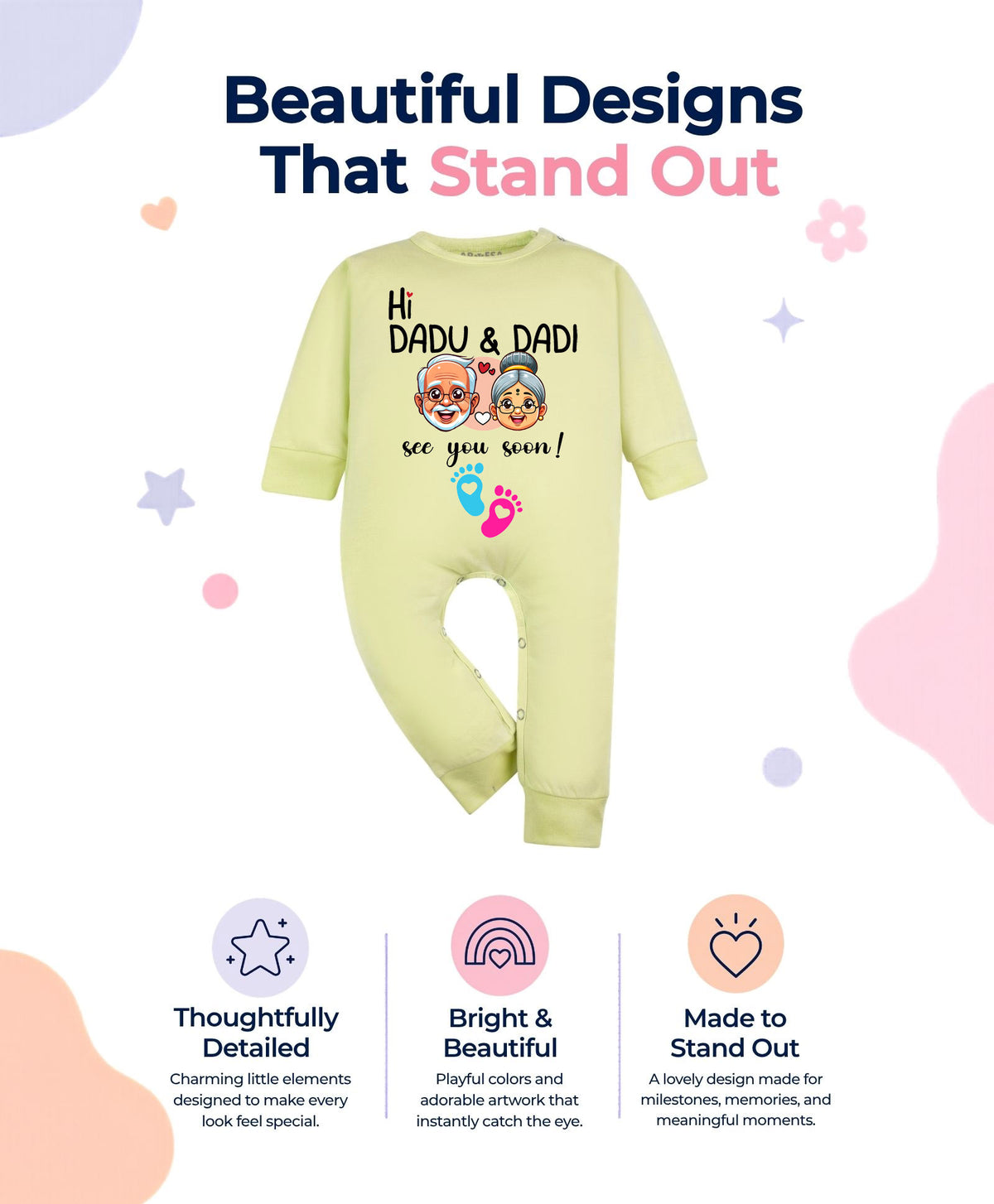 Hi Dadu & Dadi See You Soon Pregnancy Announcement - Jumpsuit