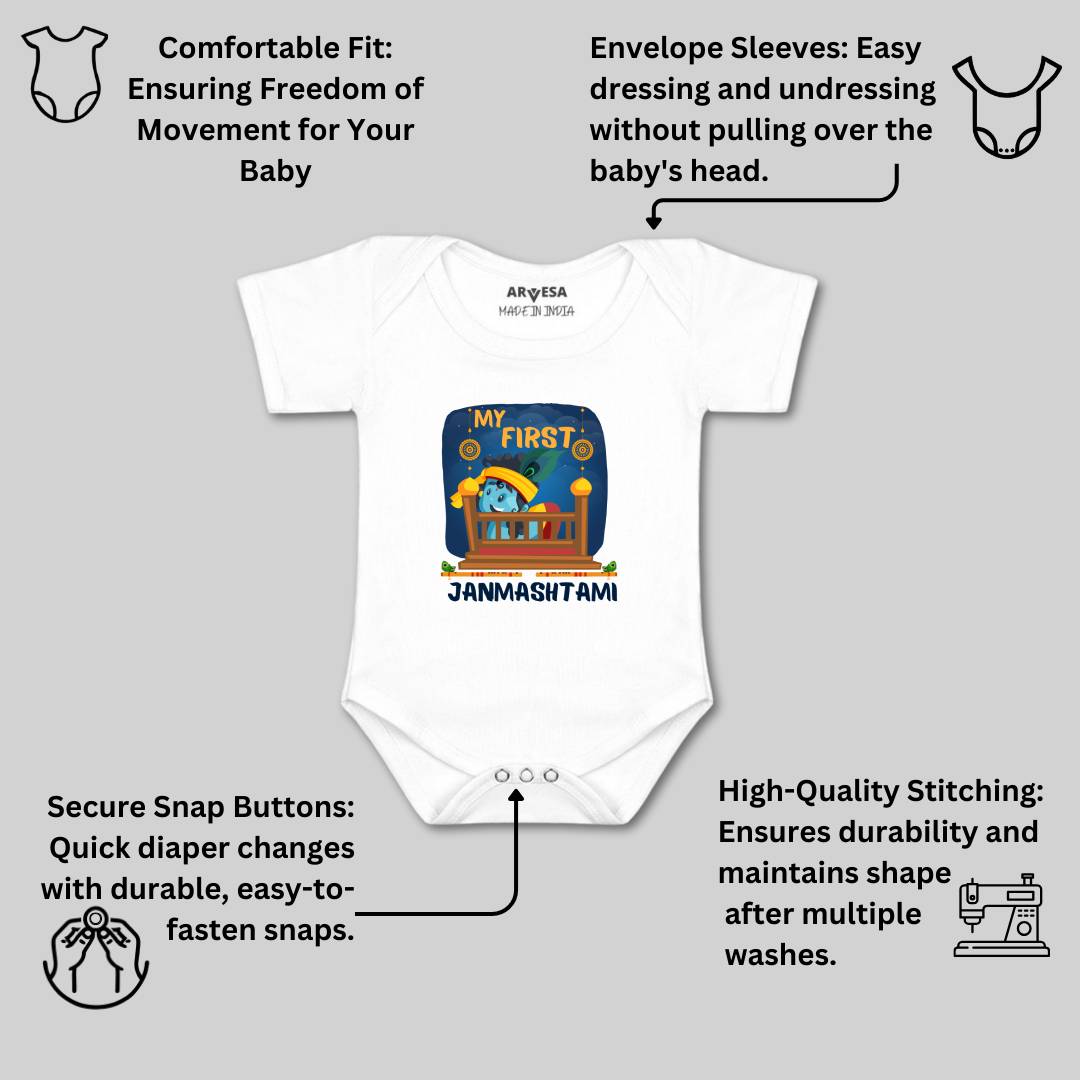 Arvesa Design-1031 Janmashtami My First Baby Boy and Baby Girl Dress .