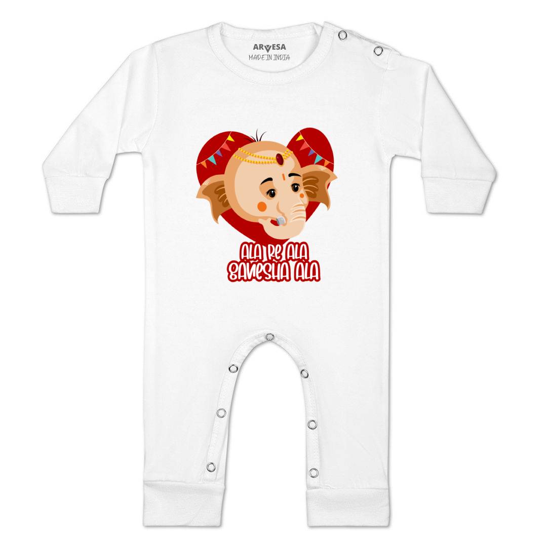 Arvesa Design-1042 Ganpati My First Baby Boy and Baby Girl Dress .