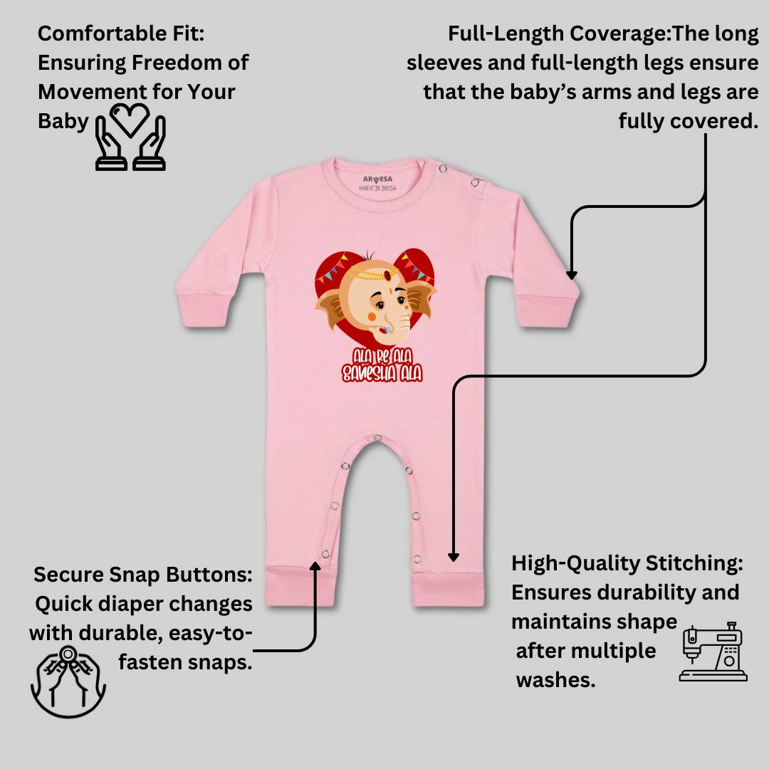 Arvesa Design-1042 Ganpati My First Baby Boy and Baby Girl Dress .