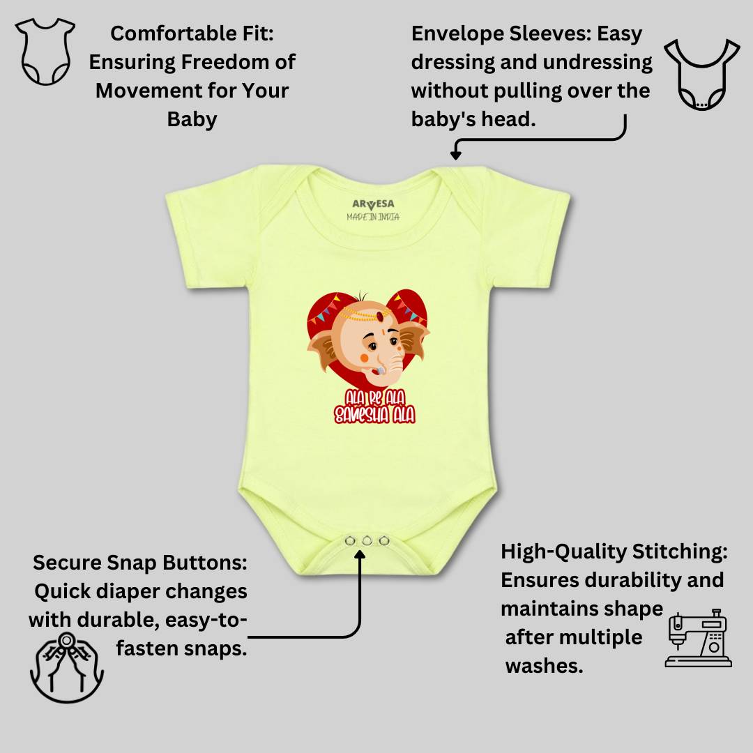 Arvesa Design-1042 Ganpati My First Baby Boy and Baby Girl Dress .
