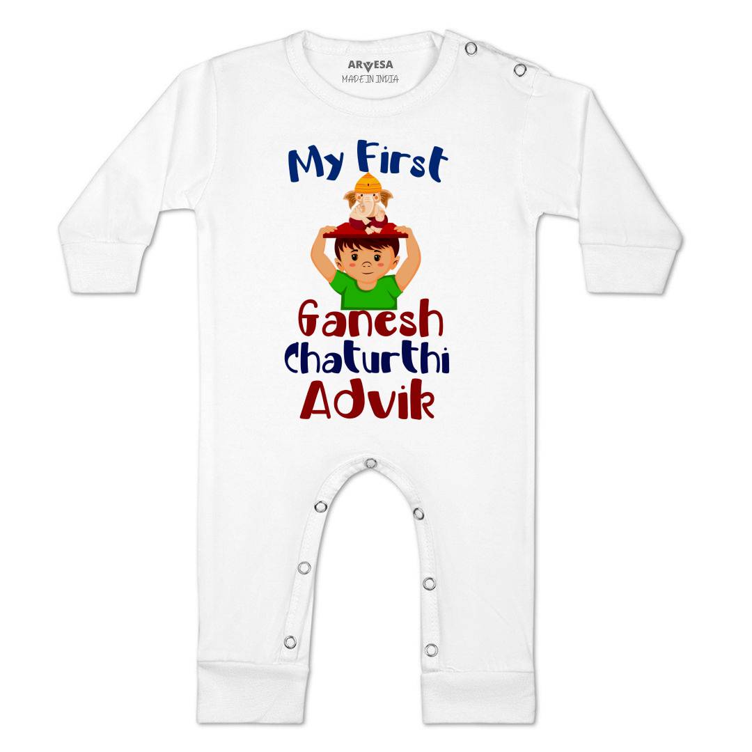Arvesa My First Ganesh Chaturthi  Baby Boy & Girl Dress