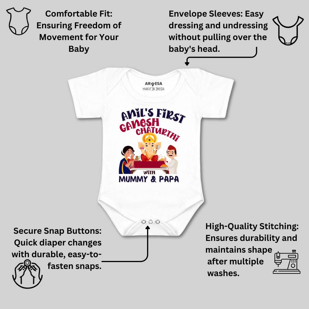 Arvesa My First Ganesh Chaturthi  Baby Boy & Girl Dress