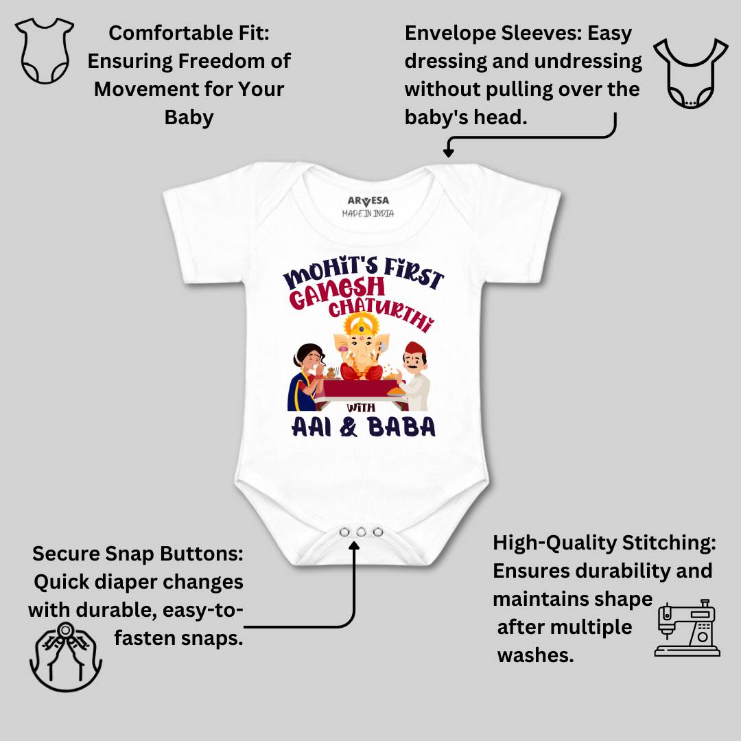 Arvesa My First Ganesh Chaturthi  Baby Boy & Girl Dress