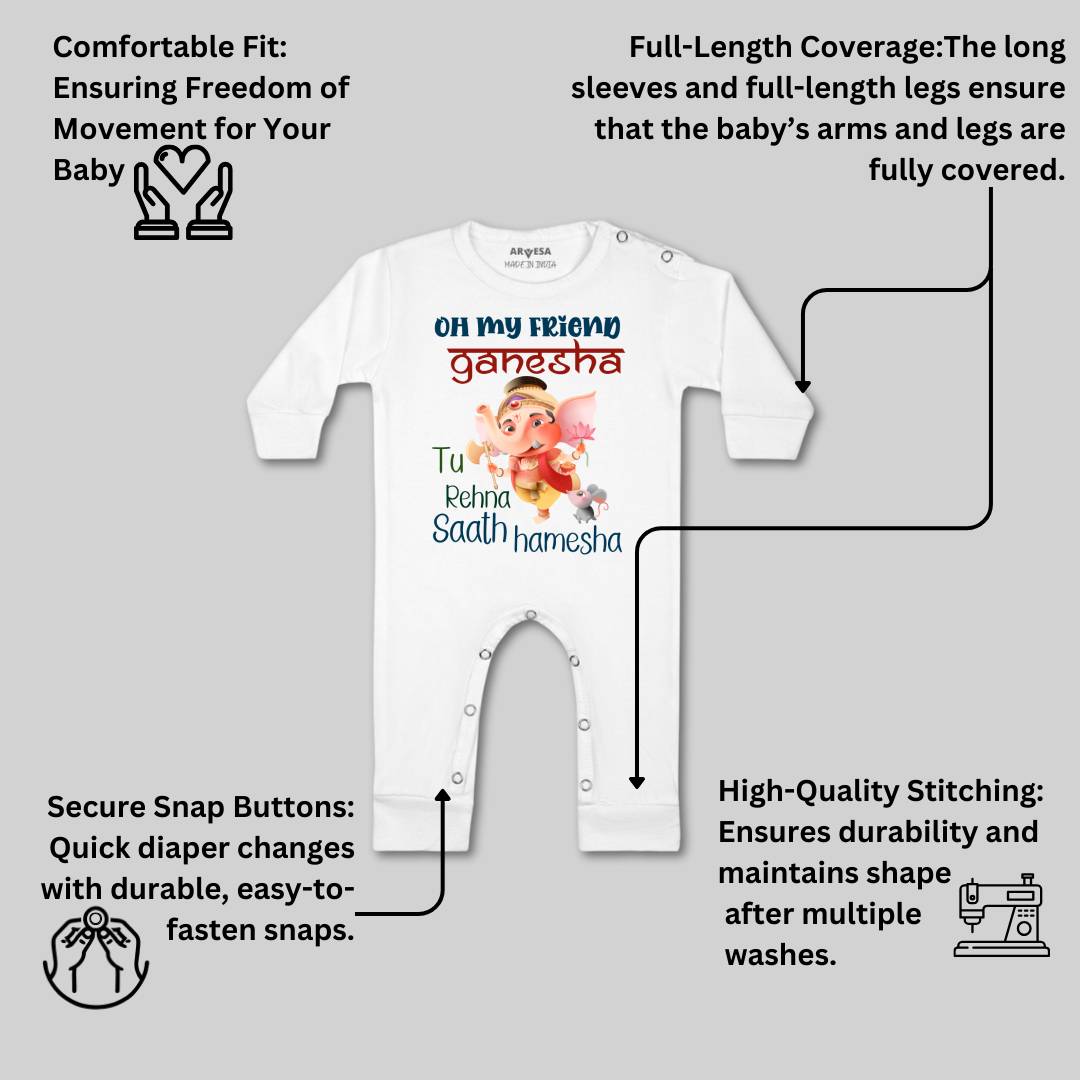 Arvesa Design-1049 Ganpati My First Baby Boy and Baby Girl Dress .