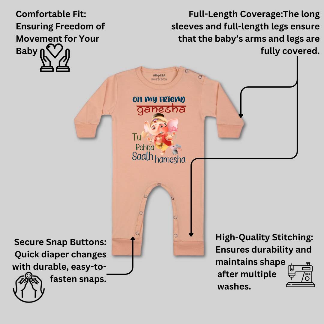 Arvesa Design-1049 Ganpati My First Baby Boy and Baby Girl Dress .