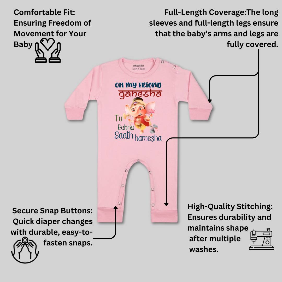 Arvesa Design-1049 Ganpati My First Baby Boy and Baby Girl Dress .