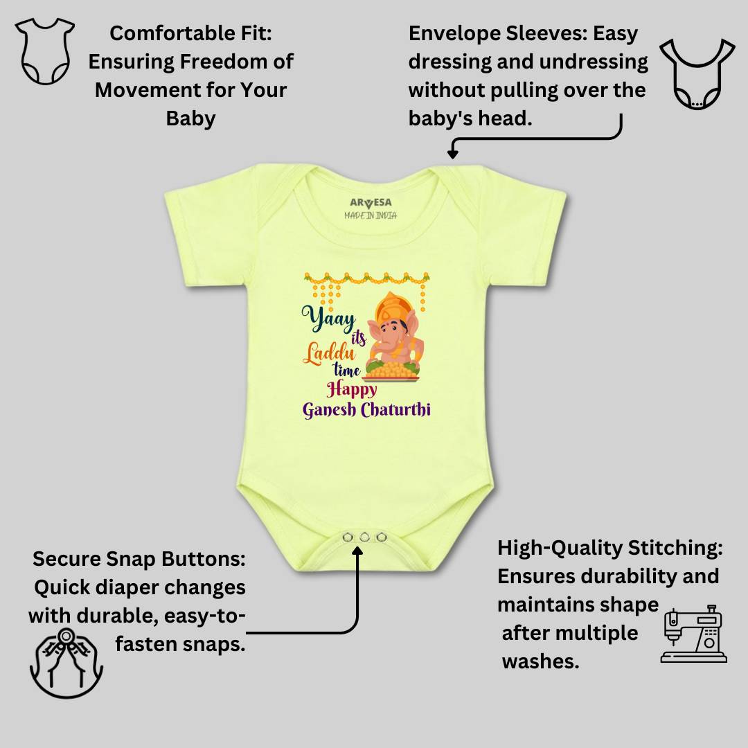 Arvesa Design-1052 Ganpati My First Baby Boy and Baby Girl Dress .