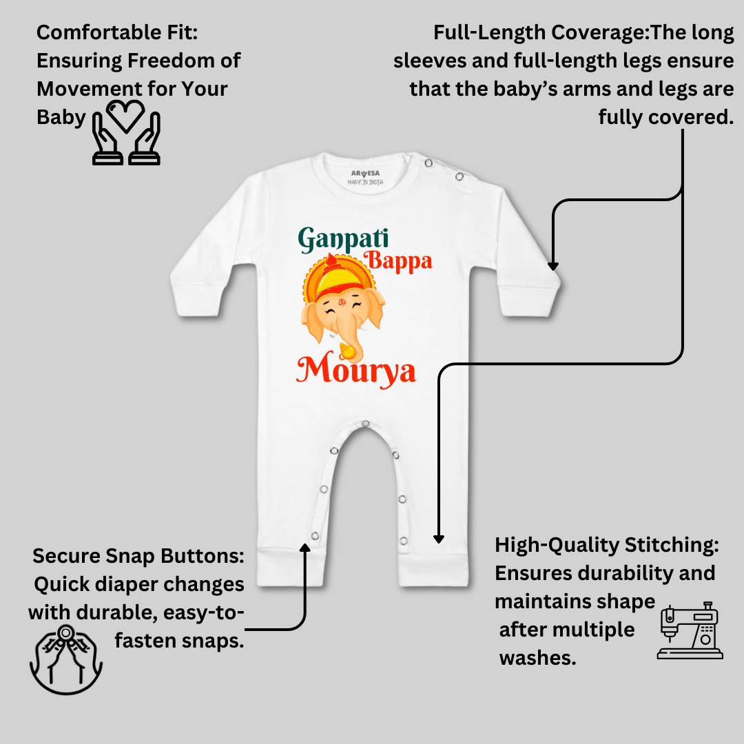 Arvesa Design-1054 Ganpati My First Baby Boy and Baby Girl Dress .