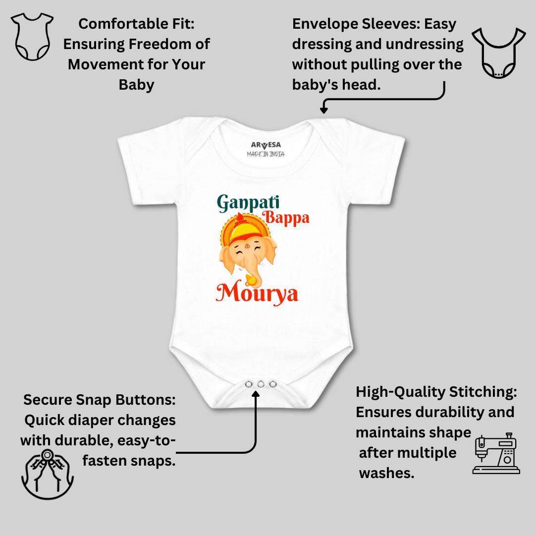 Arvesa Design-1054 Ganpati My First Baby Boy and Baby Girl Dress .