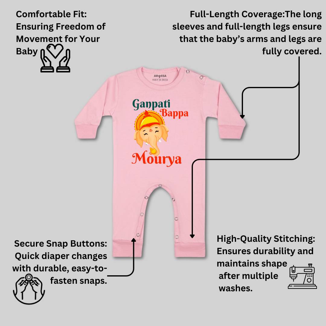 Arvesa Design-1054 Ganpati My First Baby Boy and Baby Girl Dress .