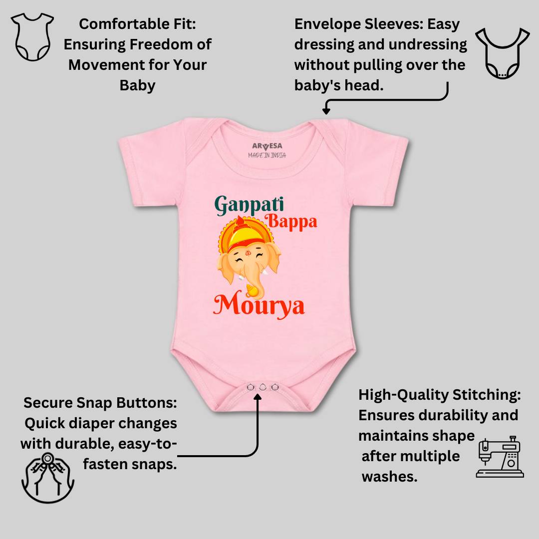 Arvesa Design-1054 Ganpati My First Baby Boy and Baby Girl Dress .