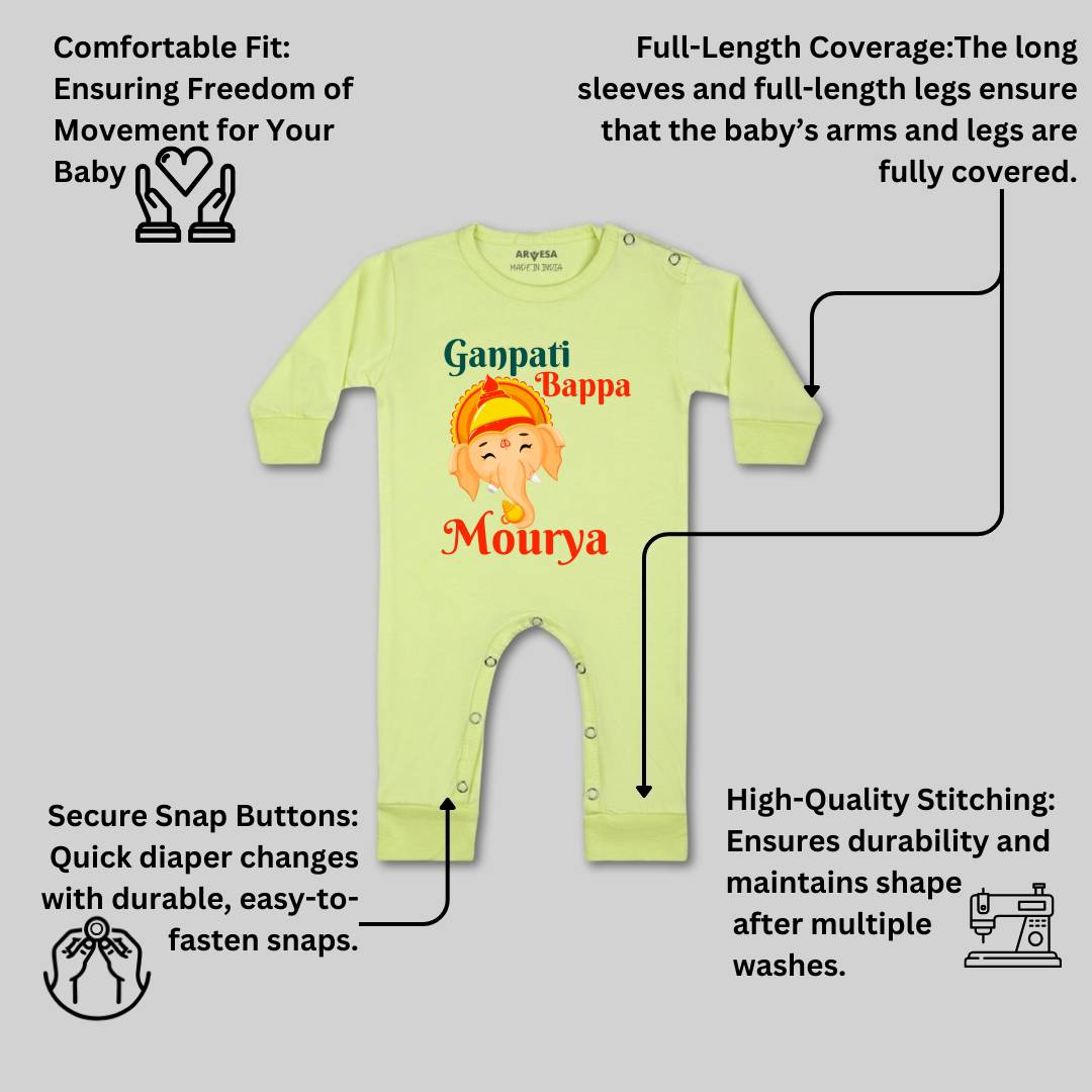 Arvesa Design-1054 Ganpati My First Baby Boy and Baby Girl Dress .