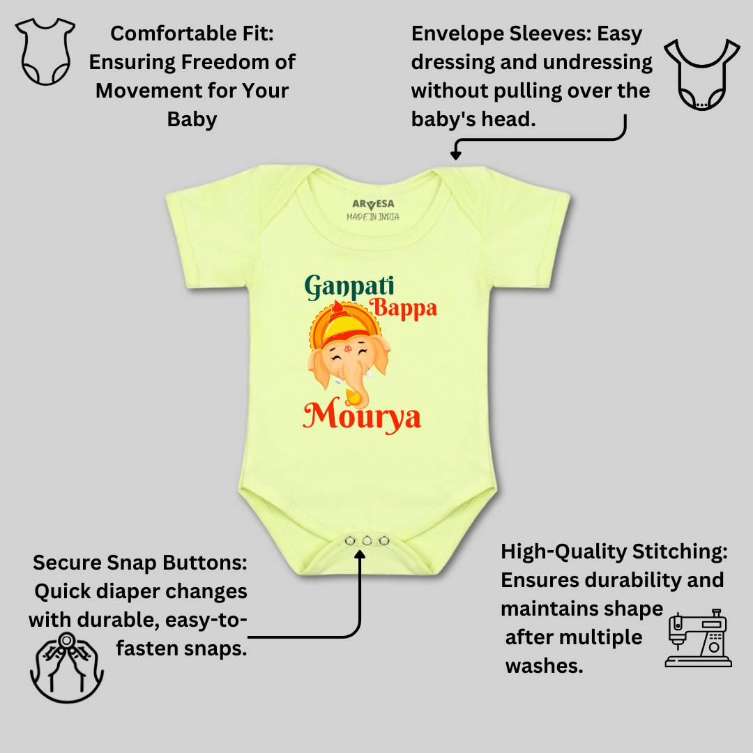 Arvesa Design-1054 Ganpati My First Baby Boy and Baby Girl Dress .