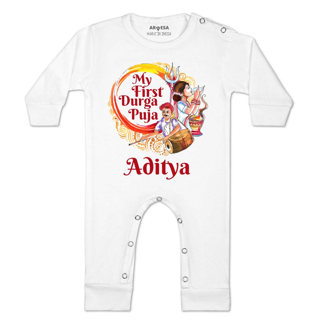 Arvesa My First Durga Puja Baby Boy & Girl Dress