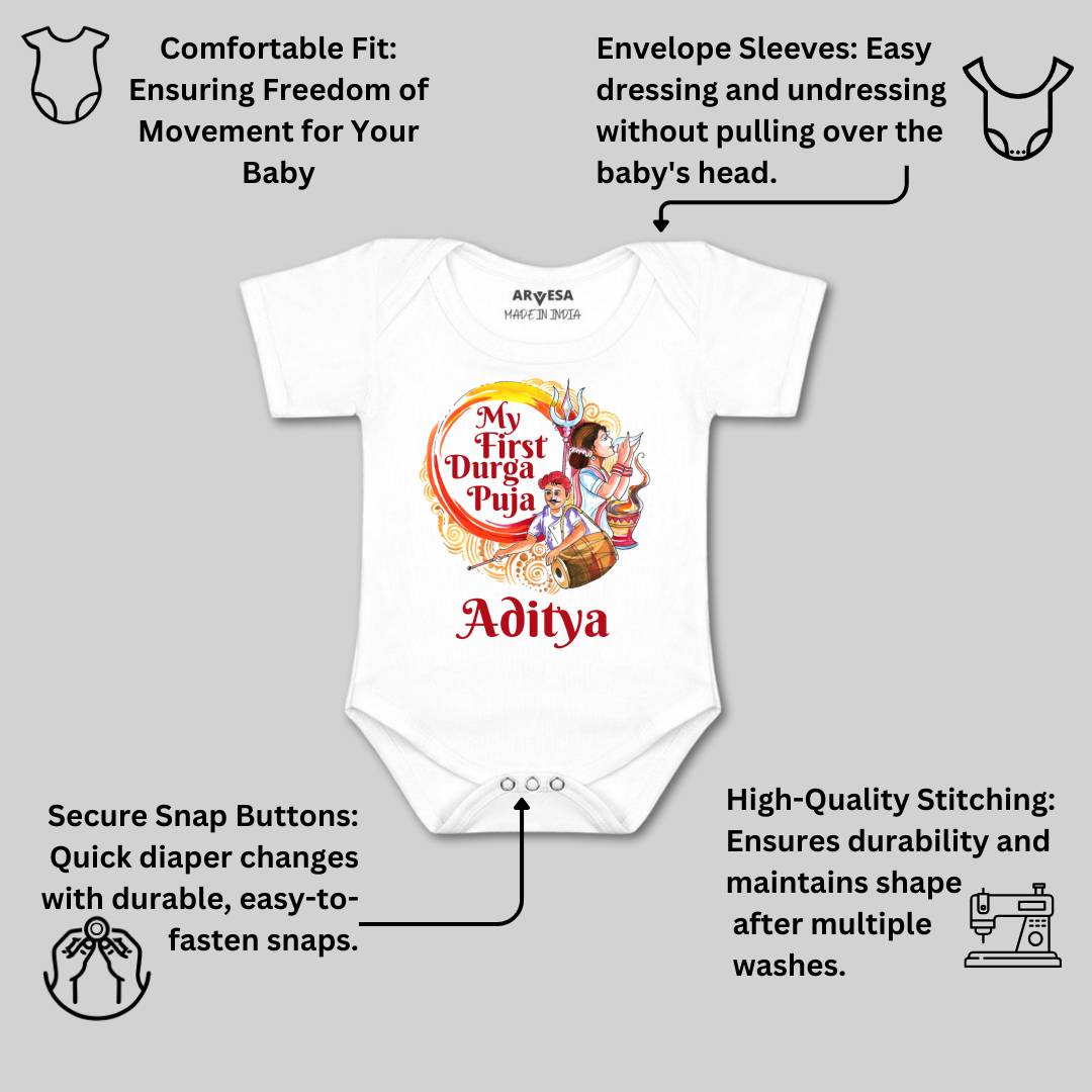 Arvesa My First Durga Puja Baby Boy & Girl Dress