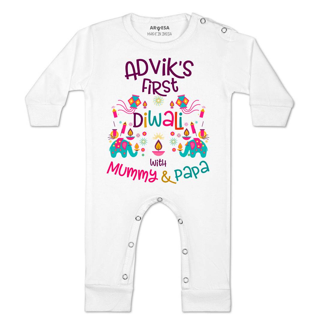 Arvesa My First Diwali  Baby Boy & Girl Dress